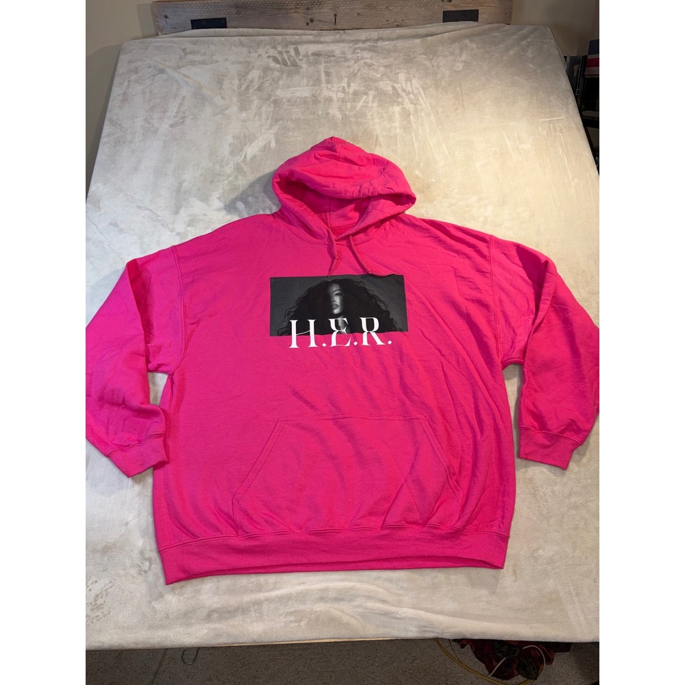 HER Back of My Mind Pink Graphic Hoodie The Thread Shop Artist Merch 2X Mens